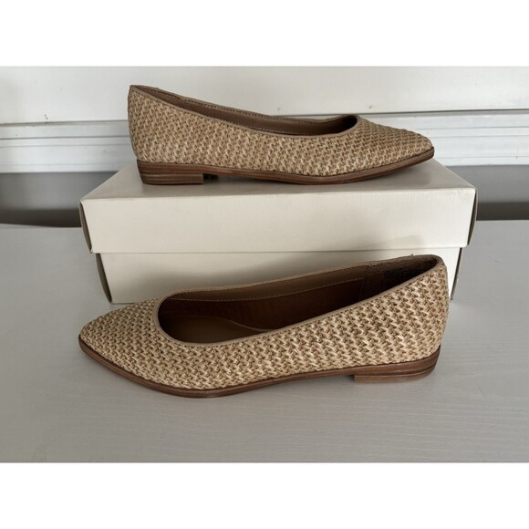 Treasure & Bond KYLEE Tan Woven Raffia Flat Shoes Women’s Size 8.5 M - Picture 2 of 7
